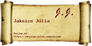 Jaksics Júlia névjegykártya