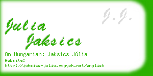 julia jaksics business card